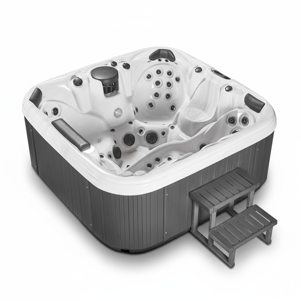 Hot Tub - 6-Personen-Whirlpool, Langlebiges Nylonnetz-Whirlpool-Becken, Industriequalität Outdoor-Whirlpool, Hochbelastbares