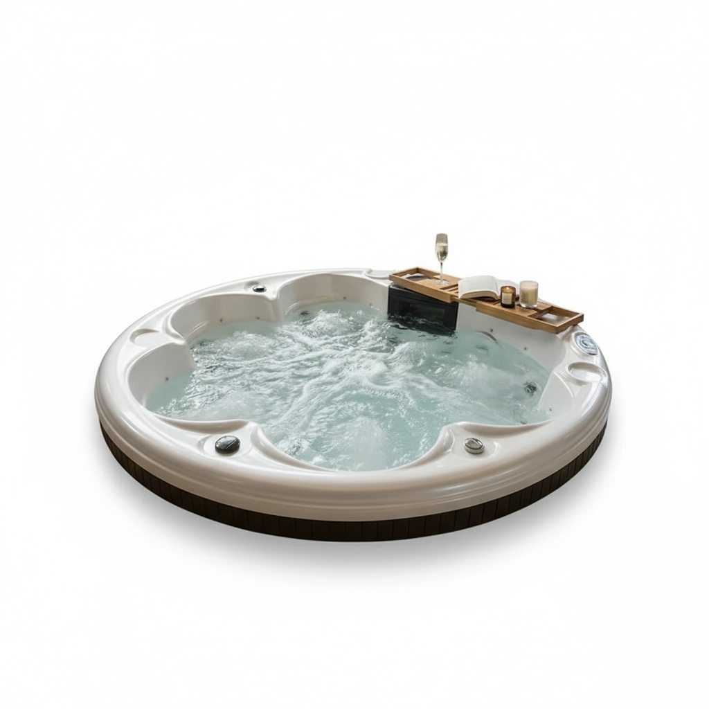Hot Tub - Outdoor-Whirlpool, 6-Personen-Hochwertiger-Acryl-Freistehender-Whirlpool, 220x210x93 Bluetooth-Spa-Pool, Beheizter Aufstellpool