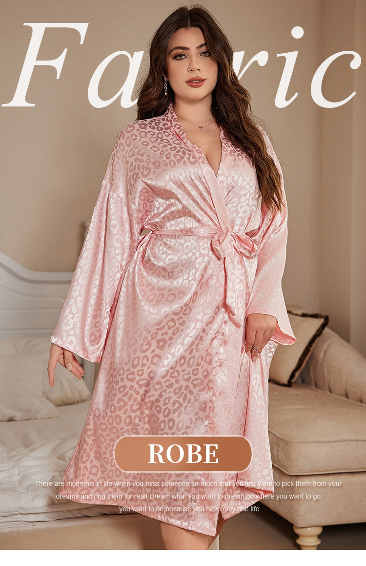 Bathrobe - Übergröße Bademantel Pyjama Damen Nachtwäsche Nachthemd