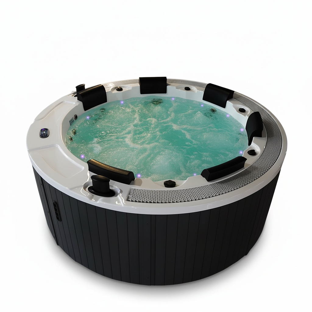 Hot Tub - Outdoor-Whirlpool mit 10 Edelstahl-Düsen, Beheizter Acryl-Massage-Spa,